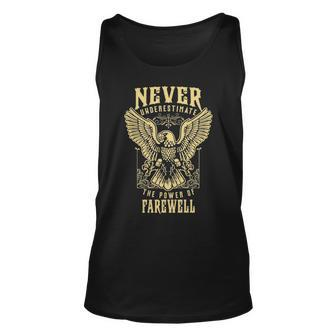 Never Underestimate The Power Of Farewell Personalized Last Name Unisex Tank Top - Seseable