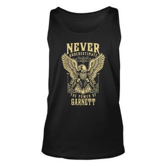 Never Underestimate The Power Of Garnet Personalized Last Name Unisex Tank Top - Seseable