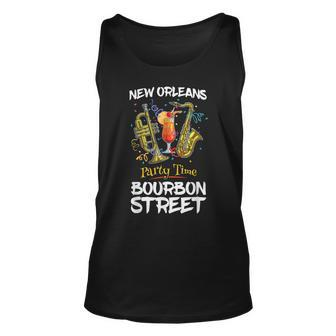 New Orleans Louisiana Bourbon Street Jazz Party Souvenir Unisex Tank Top | Mazezy