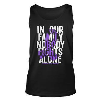 Nobody Fights Alone Ulcerative Colitis Awareness Unisex Tank Top - Thegiftio UK