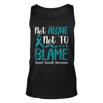 Not Alone Not To Blame Sexual Assault Awareness Teal Ribbon Tank Top | Mazezy