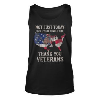 Not Just Today But Every Single Day Thank You Veterans Unisex Tank Top - Seseable