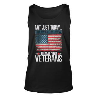 Not Just Today Thank You Veterans Unisex Tank Top - Seseable