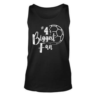 Number 4S Biggest Fan Soccer Player Mom Dad Family Unisex Tank Top - Thegiftio UK