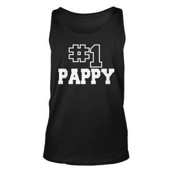 Number One Pappy No 1 Dad Best Grandpa Fathers Day Mens Unisex Tank Top - Thegiftio UK