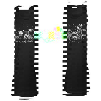 Nurse Mardi Gras Scrub Top Rn Icu Pacu Nicu Er Cna Women V3 Unisex Tank Top - Seseable