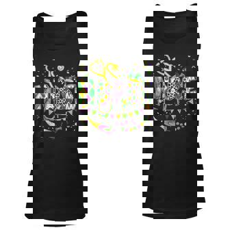 Nurse Mardi Gras Scrub Top Rn Icu Pacu Nicu Er Cna Women V4 Unisex Tank Top - Seseable