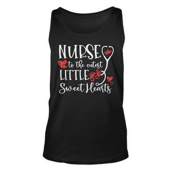 Nurse To The Cutest Little Sweethearts Silhouette Valentine Unisex Tank Top - Seseable