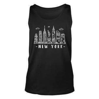 Nyc New York City Manhattan Skylines Statue Of Liberty Cloud Unisex Tank Top - Seseable