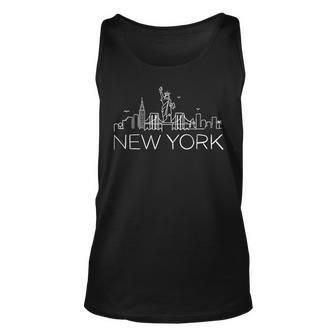 Nyc New York City Skylines Statue Of Liberty Birds Unisex Tank Top - Seseable