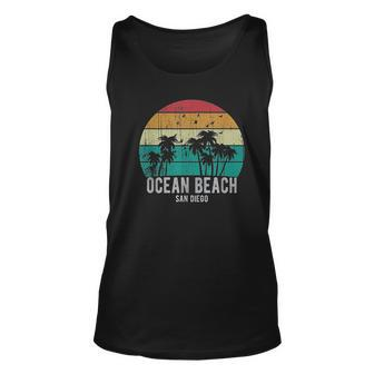 Ocean Beach San Diego Retro California Vacation Souvenir Men Women Tank Top Graphic Print Unisex