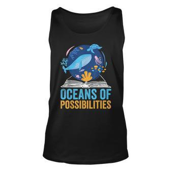 Oceans Of Possibilities Summer Reading 2023 Librarian Unisex Tank Top | Mazezy