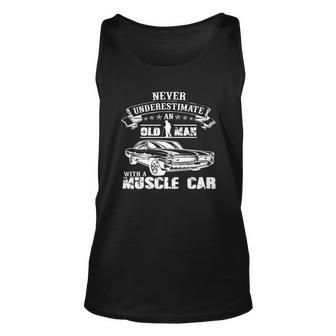 Old Man With A Muscle Car Men Women Tank Top Graphic Print Unisex - Thegiftio UK