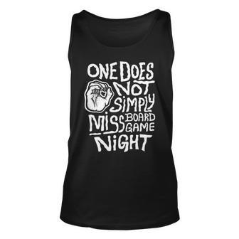 One Does Not Simply Miss Board Game Night Dark Unisex Tank Top | Mazezy