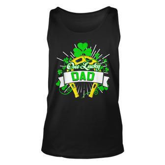 One Lucky Dad Happy St Patricks Day Shamrock Gifts Family Unisex Tank Top - Seseable