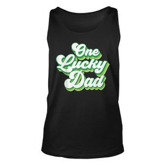 One Lucky Dad Retro Vintage St Patricks Day Unisex Tank Top - Seseable