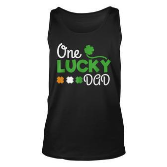 One Lucky Dad St Patricks Day Pregnancy Announcemen Unisex Tank Top - Seseable