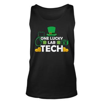 One Lucky Laboratory Lab Tech St Patricks Day Leprechaun Unisex Tank Top - Seseable