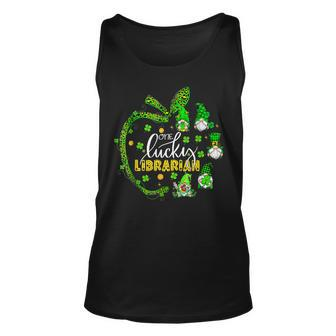 One Lucky Librarian Gnomes St Patricks Day Unisex Tank Top - Thegiftio UK