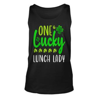 One Lucky Lunch Lady St Patricks Day Irish Shamrock Unisex Tank Top - Seseable