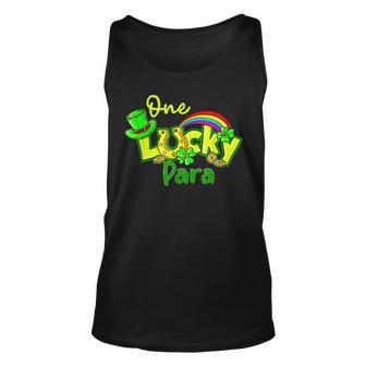 One Lucky Para St Patricks Day Shamrock Paraprofessional Unisex Tank Top - Seseable