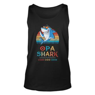 Opa Shark Fathers Day Gift From Family V2 Unisex Tank Top - Seseable
