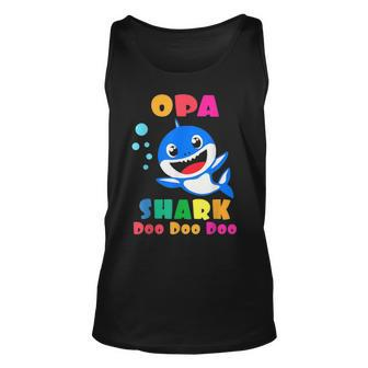 Opa Shark Funny Fathers Day Gift For Mens Dad Unisex Tank Top - Seseable