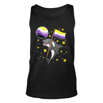 Orca In Space Nonbinary Pride Unisex Tank Top | Mazezy