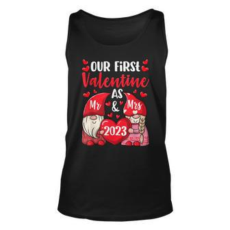 Our First Valentine As Mr And Mrs 2023 Hearts Valentines Day Unisex Tank Top - Seseable