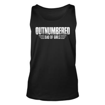 Outnumbered Dad Of Girls Fathers Day Proud And Happy Tank Top | Mazezy