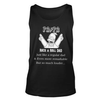 Pa Pa Rock N Roll Dad Just Like A Regular Dad And Even More Remarkable But So Much Louder Tank Top | Mazezy