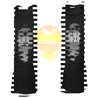 Palm Trees Retro Sunset 70S Vintage Palm Trees Unisex Tank Top | Mazezy