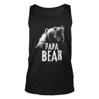 Papa Bear Best Dad Fathers Day Father Pop Gift Unisex Tank Top | Mazezy