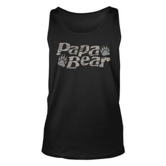 Papa Bear Fathers Day Gift For Dad Unisex Tank Top | Mazezy