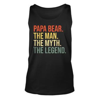 Papa Bear The Man The Myth The Legend Best Dad Fathers Day Tank Top | Mazezy