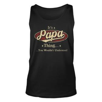 Papa Personalized Name Gifts Name Print S With Name Papa Unisex Tank Top - Seseable