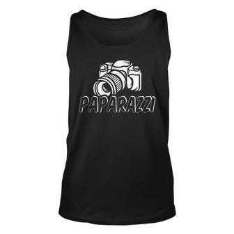 Paparazzi Funny Dad Photographer Retro Camera Unisex Tank Top - Seseable