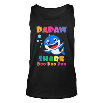 Papaw Shark Funny Fathers Day Gift For Mens Dad Unisex Tank Top - Seseable