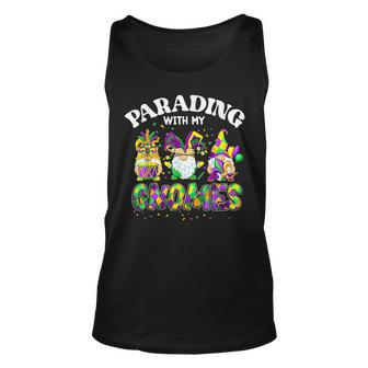 Parading With My Gnomes Mardi Gras Costume Party Lover Unisex Tank Top - Seseable