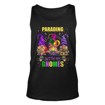 Parading With My Gnomes Mardi Gras Gnome Lover Matching Unisex Tank Top - Seseable