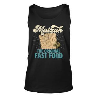 Passover Matzah The Original Fast Food Funny Seder Gift Unisex Tank Top | Mazezy