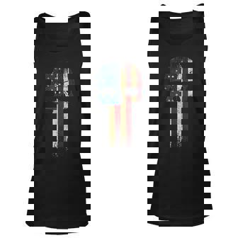 Patriotic Skull Usa Military American Flag Proud Veteran Unisex Tank Top | Seseable CA