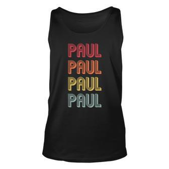 Paul Gift Name Personalized Funny Retro Vintage Birthday Unisex Tank Top - Seseable