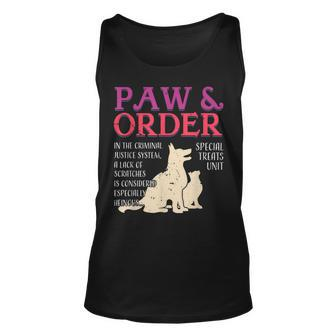 Paw And Order Special Feline Unit Pets Training Dog Cat Unisex Tank Top - Seseable