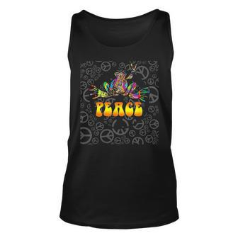 Peace Frog Hippie Vintage Peace Sign Gift V2 Unisex Tank Top - Seseable
