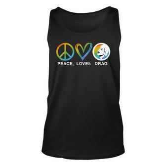 Peace Love And Drag - Drag Is Not A Crime Lgbt Gay Pride  Unisex Tank Top