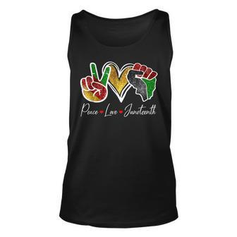Peace Love Junenth Black Pride Freedom 4Th Of July Unisex Tank Top | Mazezy