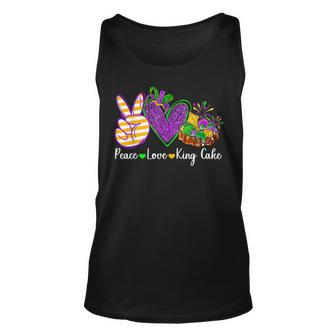 Peace Love King Cake Funny Mardi Gras Festival Party Costume Unisex Tank Top - Seseable