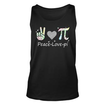 Peace Love Pi Math Love Pi Day Mathematics Math Teachers Unisex Tank Top - Seseable