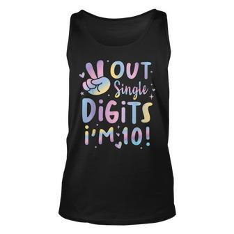 Peace Out Single Digits Im 10 Year Old 10Th Birthday Girl Unisex Tank Top | Mazezy
